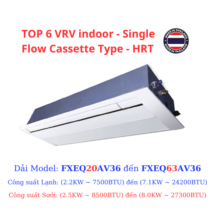 TOP 6 VRV indoor - Single Flow Cassette Type - HRT